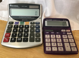 Pair Hand Held Solar Calculators - $9.49