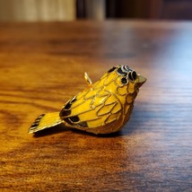 Vintage Cloisonné Enamel yellow canary Bird Ornament