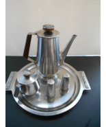 MCM International Decorator 18/8 Stainless Steel Coffee Sugar Salt Peppe... - $37.01