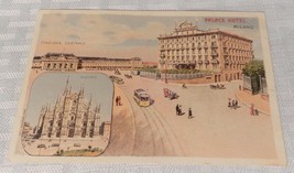 Cool vintage early 1900&#39;s Italy The Palace Hotel Milano postcard - $10.00