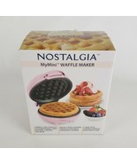 Nostalgia Mini Personal Waffle Maker 5&quot; Electric Pastel Pink Brownie Waf... - $17.46