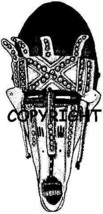 African Face Mask New Mounted Rubber Stamp - $4.00