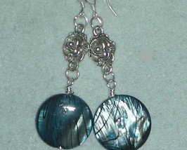 BLUE  SEA SHELL  BEADS EARRINGS - $10.99