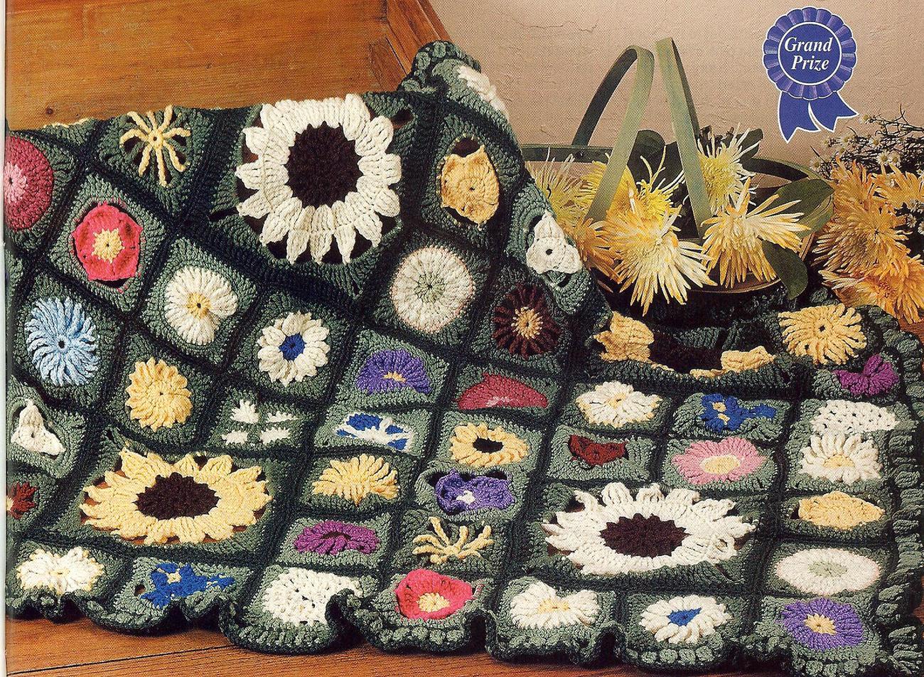 AWARD WINNING FIELD OF FLOWERS CROCHET AFGHAN PATTERN Afghans