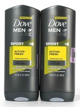 2 Dove 13.5 Oz Men Care Sport Care Active Fresh Micro Moisture Body Face... - $28.99