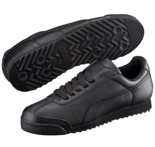 Kids All Black Puma Roma Classic Comfort Running Sneakers Training ...
