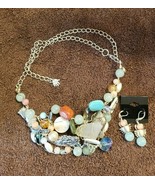 NEW Hand Crafted Beaded and Metal Mermaid Necklace, Matching Earrings - $133.65