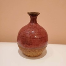 Studio Ceramic Vase, Vintage Signed Hand Thrown Clay Pot, Red Glaze, Art Pottery image 1