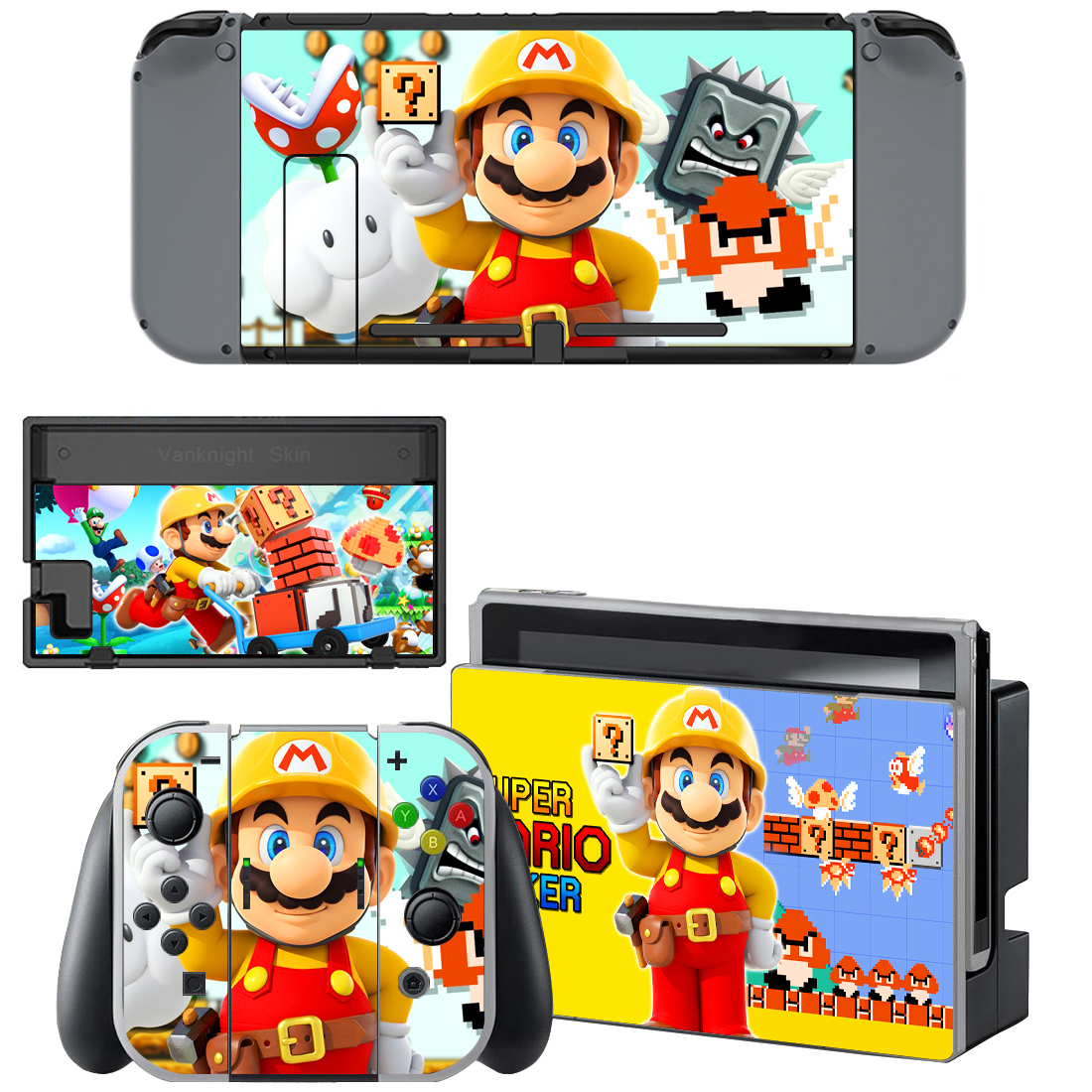 Nintendo Switch Console Joy-Con Skin Super Mario Maker Vinyl Decal ...