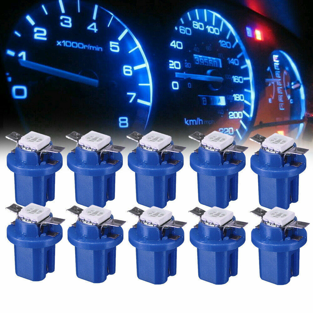 Primary image for 10x T5 B8.5D 5050 SMD Blue Car LED Dashboard Instrument Light Bulbs Accessories