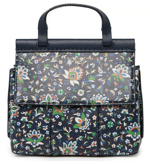 Tory+Burch+Block+T+Floral+Print+Mini+Satchel+Purse+Bag+Crossbody+56901 for  sale online