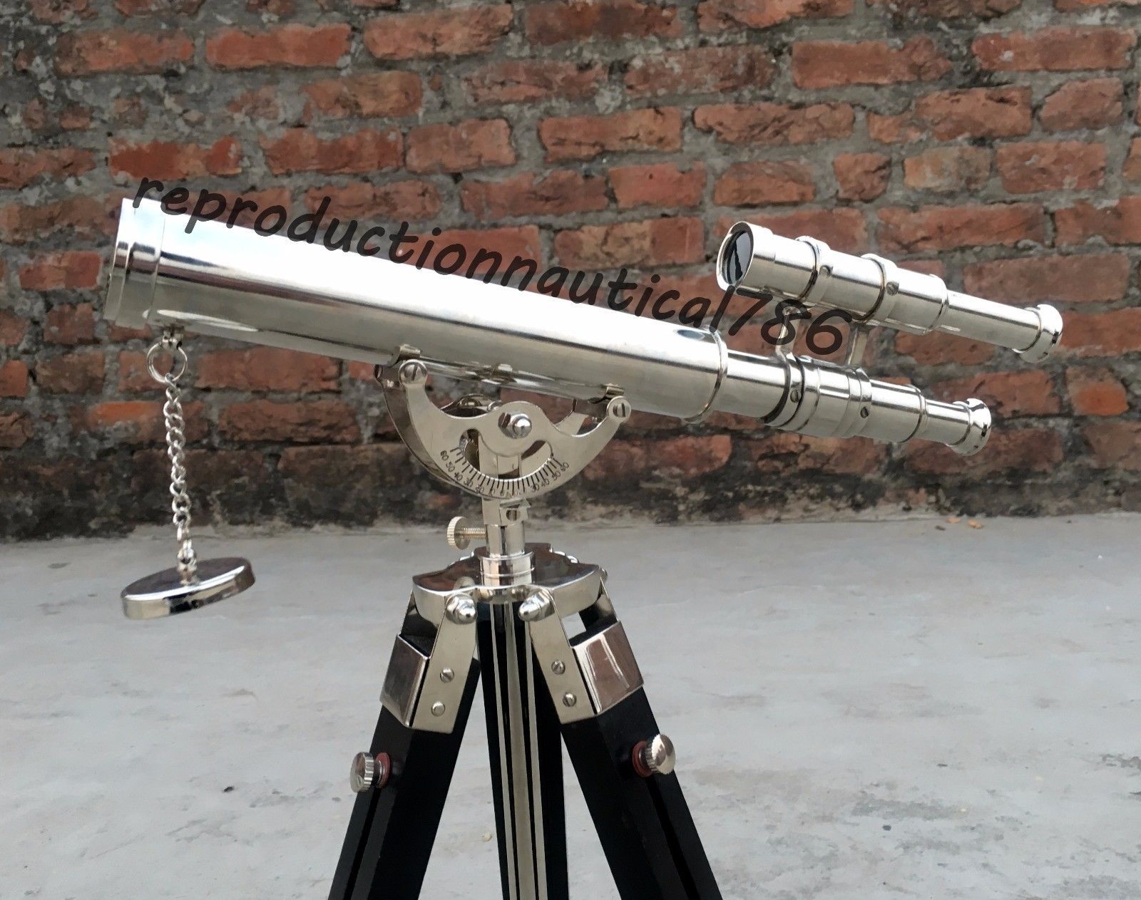 Vintage Solid Brass Handmade Spy Glass Telescope With Tripod Nautical