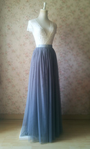 Gray Tulle Skirts for Bridesmaids Plus Size Full Long Wedding Tulle Skirt Outfit image 4