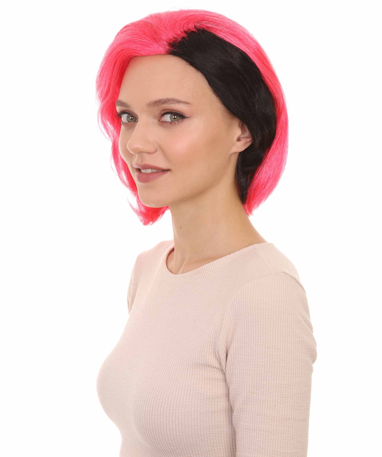 80s Rave Punk Wig Pink And Black Rock And Disco Wigs Wigs And Hairpieces 8800