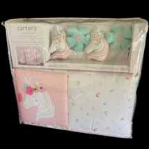 Carter's Unicorn Florals 5 Piece (Including Musical Mobile) Crib Bedding Set New - $189.99