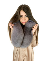 Fox Fur Stole 47' (120cm) Saga Furs Big Fur Scarf Grey Fur Collar image 5