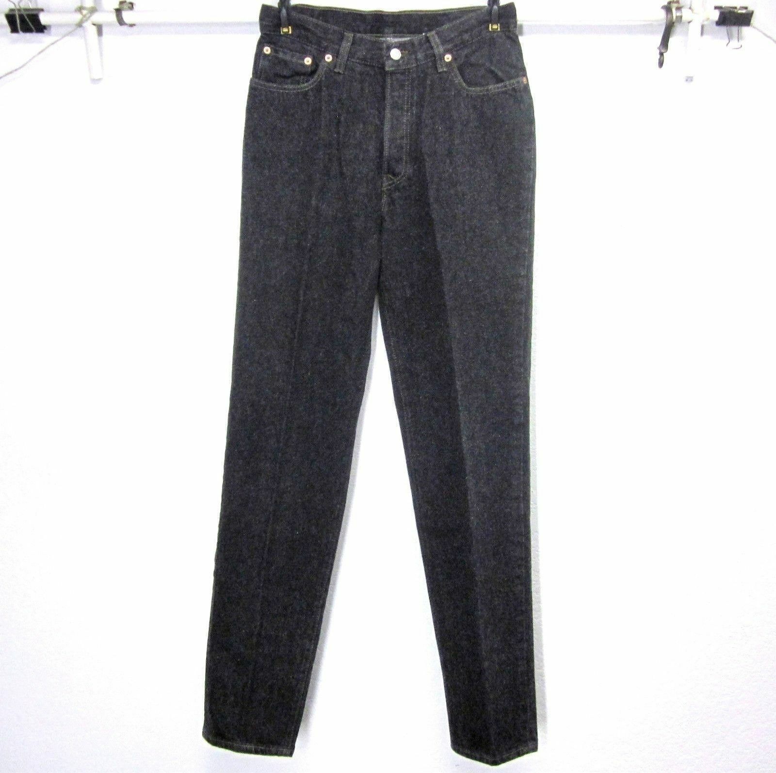 single button high waist black jeans