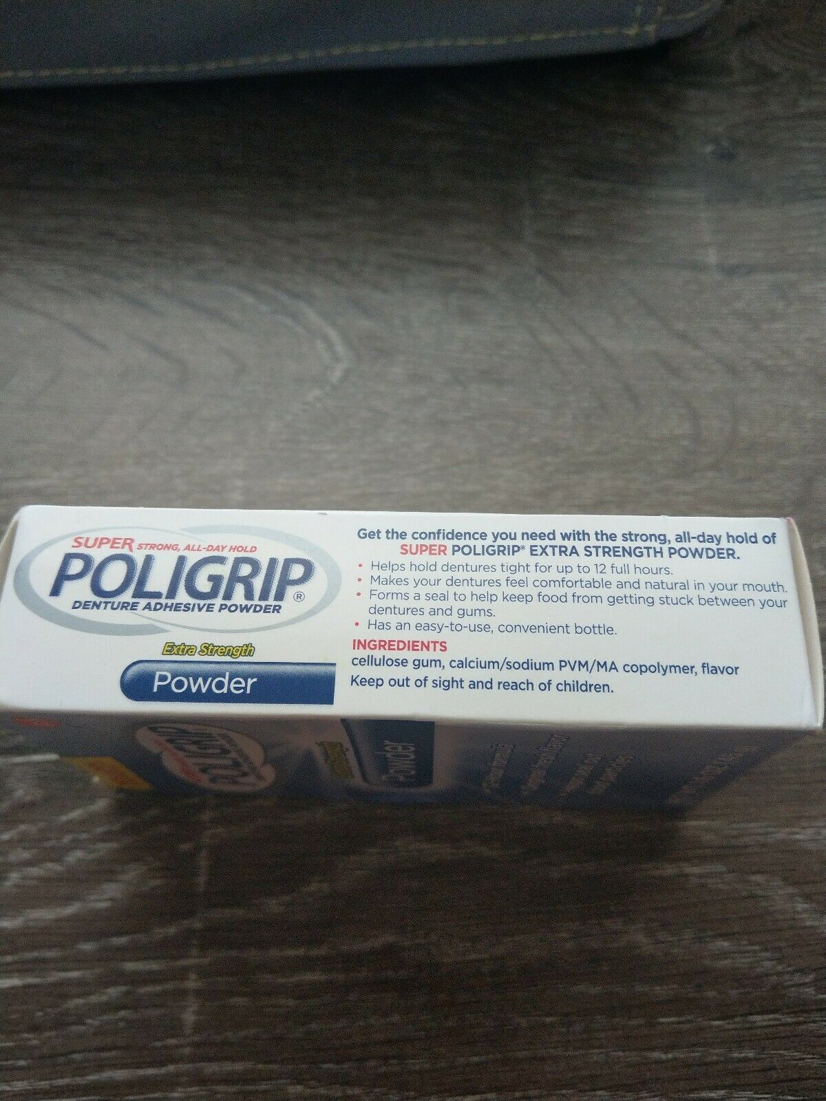 New Super Poligrip Denture Adhesive Powder Extra Strength 1.6oz. 12