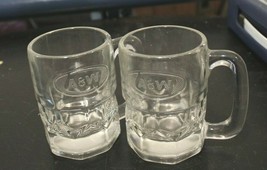 PAIR OF SMALL VINTAGE A&amp;W MUGS - 3 1/4&quot; TALL - EMBOSSED LOGO - $14.80