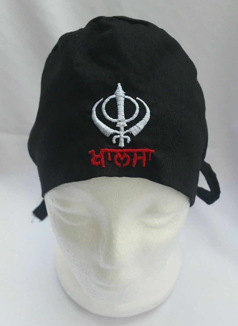 Sikh Punjabi Turban Patka Pathka Singh Khanda Bandana Head Wrap Black ...