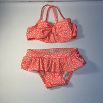 Cat And Jack Baby 18M Girls Orange Polka 2 Piece Bikini Swimsuit 18 Months - $8.88