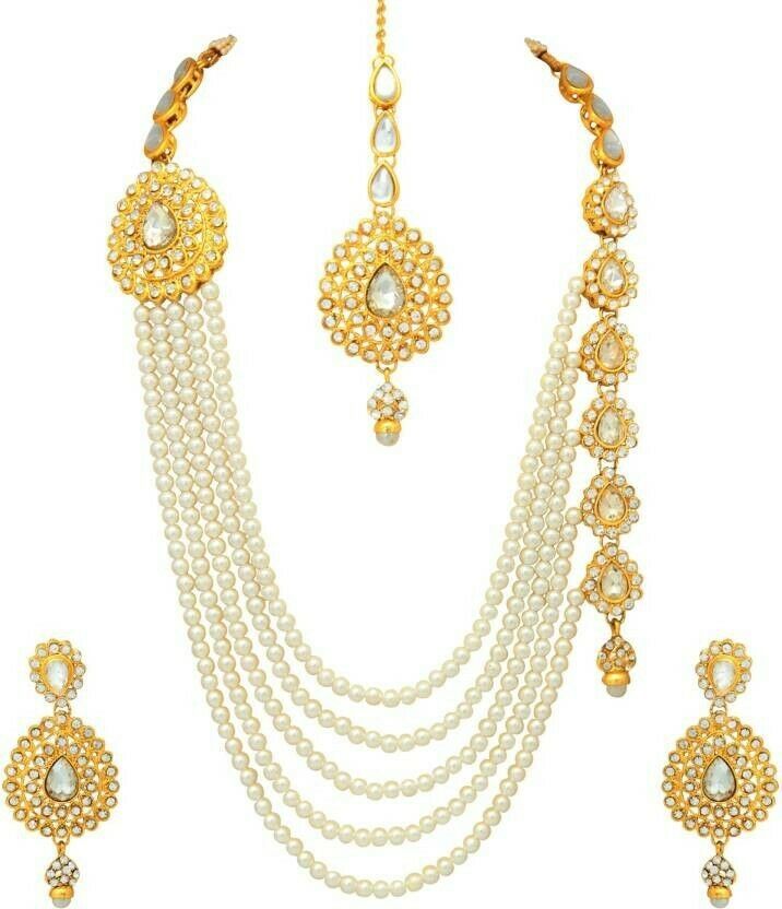 Indian Traditional Wedding Gold Plated Bridal Jewelry Rajwadi Rani Haar ...