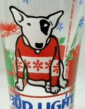 Vintage 1987 Bud Light SPUDS MACKENZIE XMAS GLASS Holiday Sweater Dog 7&quot;... - $13.95