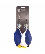 St Louis Blues Feather Style Earrings With Team Logo NHL Licensed - NWT - $6.99