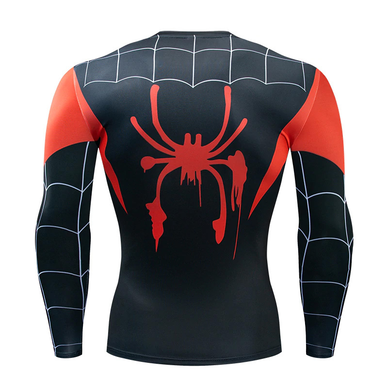 Miles Morales Spider-man Into the Spider-Verse Compression Fitted T ...