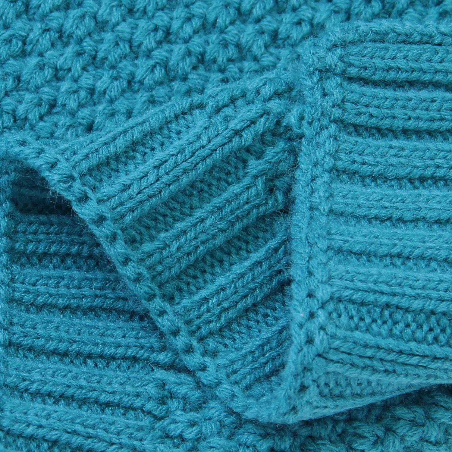 Nice Crochet Knit Blanket Soft Comfy Blue Teal Warm 40x30 ...