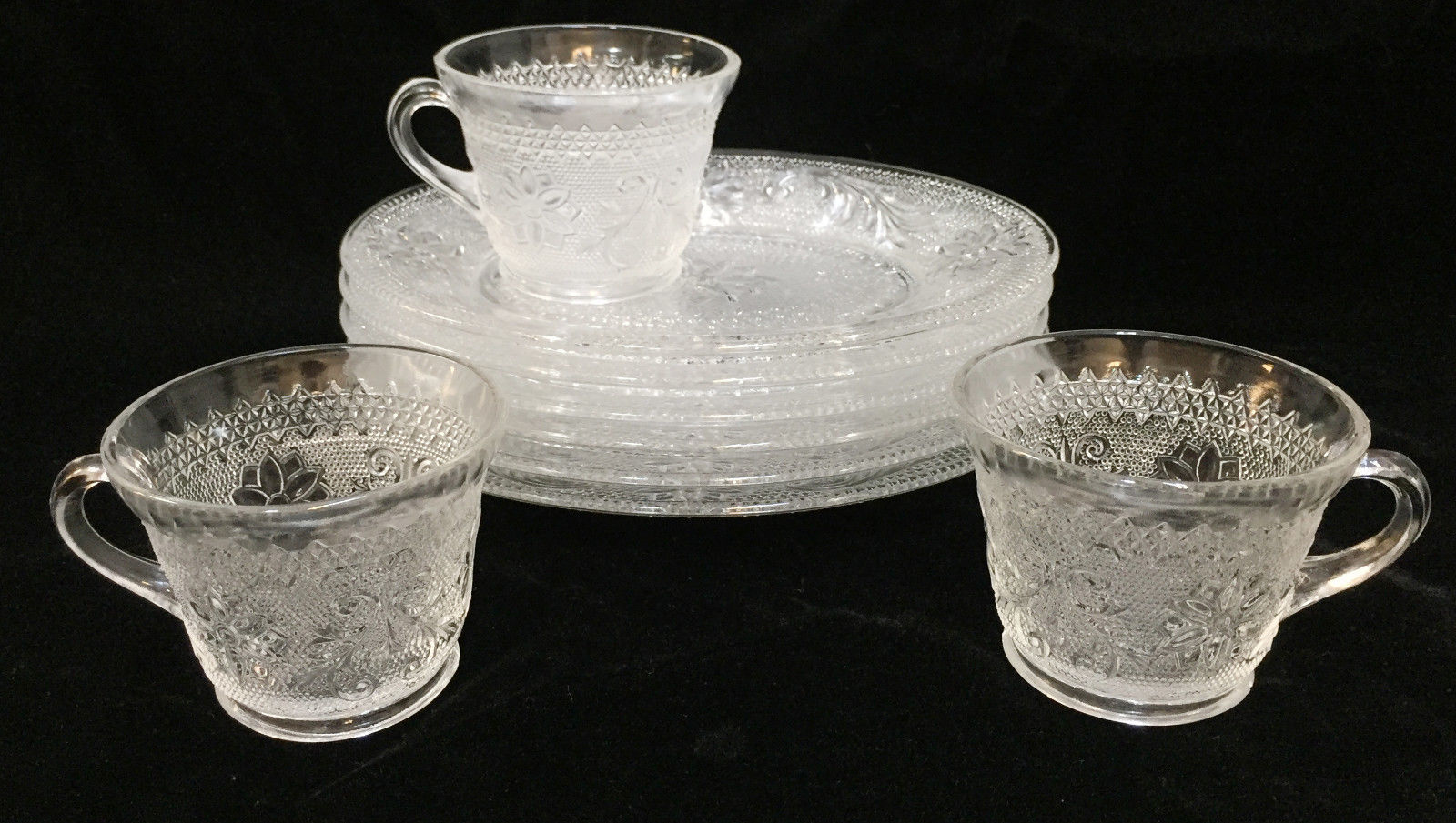 Indiana Glass Snack Tray Plates & Cups Tiara and 50 similar items Indiana Glass Snack Tray Plates & Cups Tiara and 50 similar items
