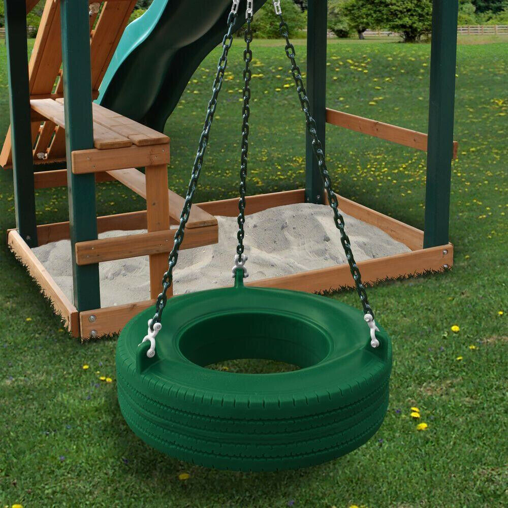 Playground Tire Swing 125 lbs. Weight Capacity Coated Chains Rubber
