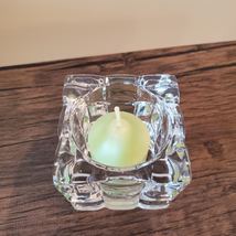 Votive Candle Holder Fifth Avenue Crystal Faceted Glass Square Hollywood Regency image 4