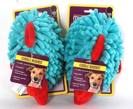 2 Count Multipet Cuddle Buddies Squeaky Sea Shammies Fish Dog Toy