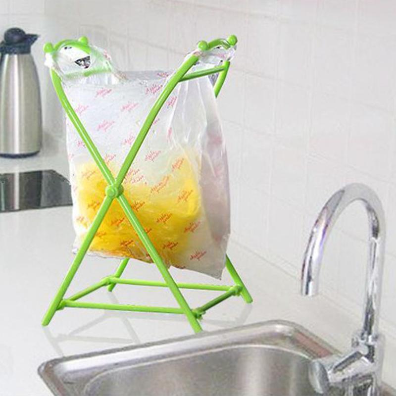 1PC Folding Xtype Garbage Bag Hanging Rack Portable Trash Can Holder