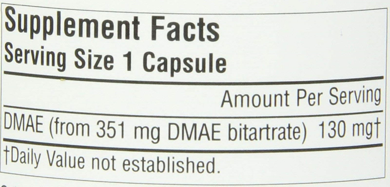 Source Naturals DMAE, Dimethylaminoethanol Bitartrate - Supports - 100 Capsules