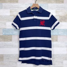 POLO Ralph Lauren Rugby Striped Polo Shirt Blue White Custom Fit Golf Me... - $24.74