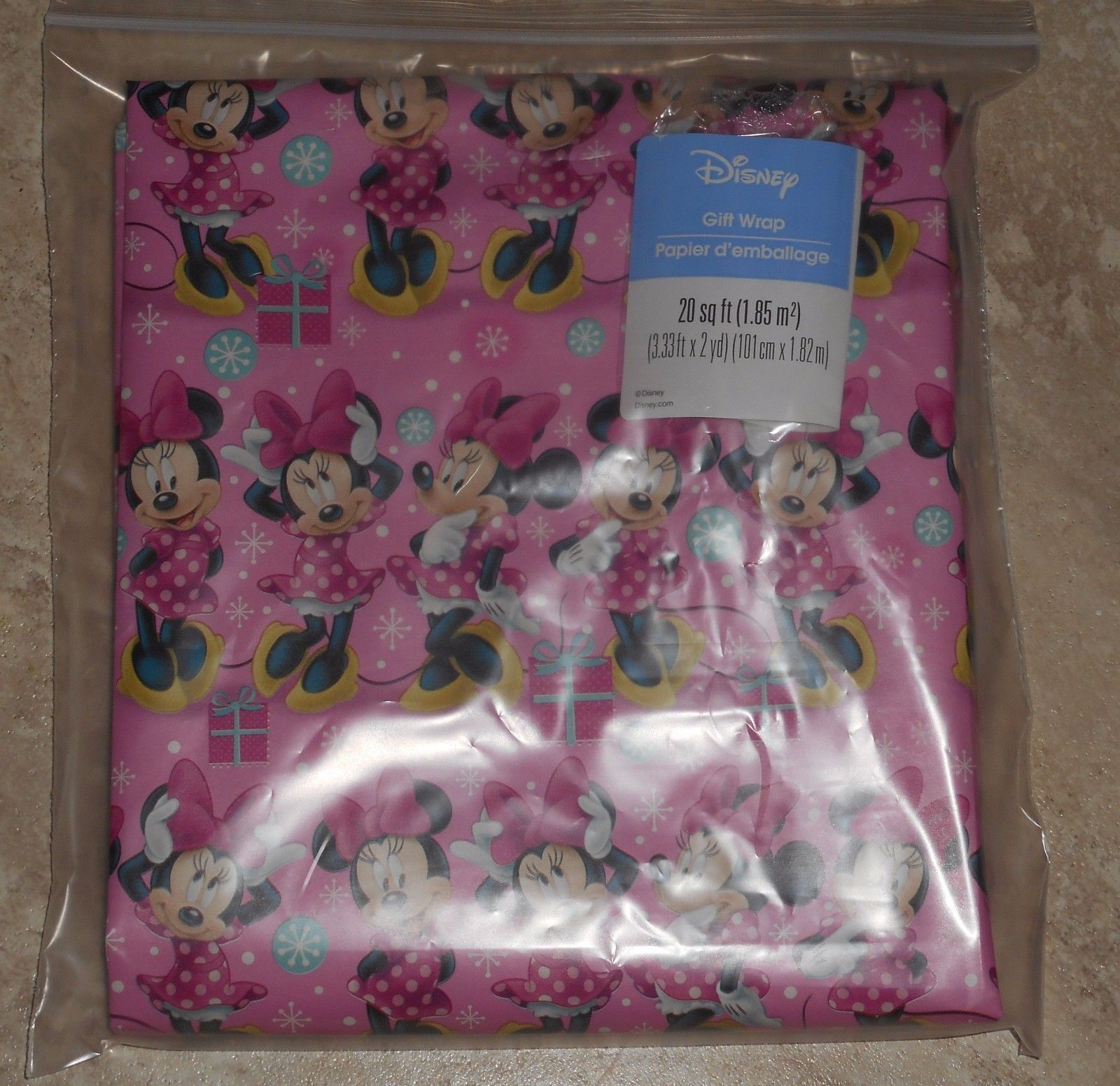 DISNEY MINNIE MOUSE CHRISTMAS WRAPPING PAPER 20 SQ FT AMERICAN