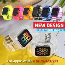 Soft Silicone Sport Band Strap Bumper Case for Apple Watch Series 6 5 4 ... - $9.97