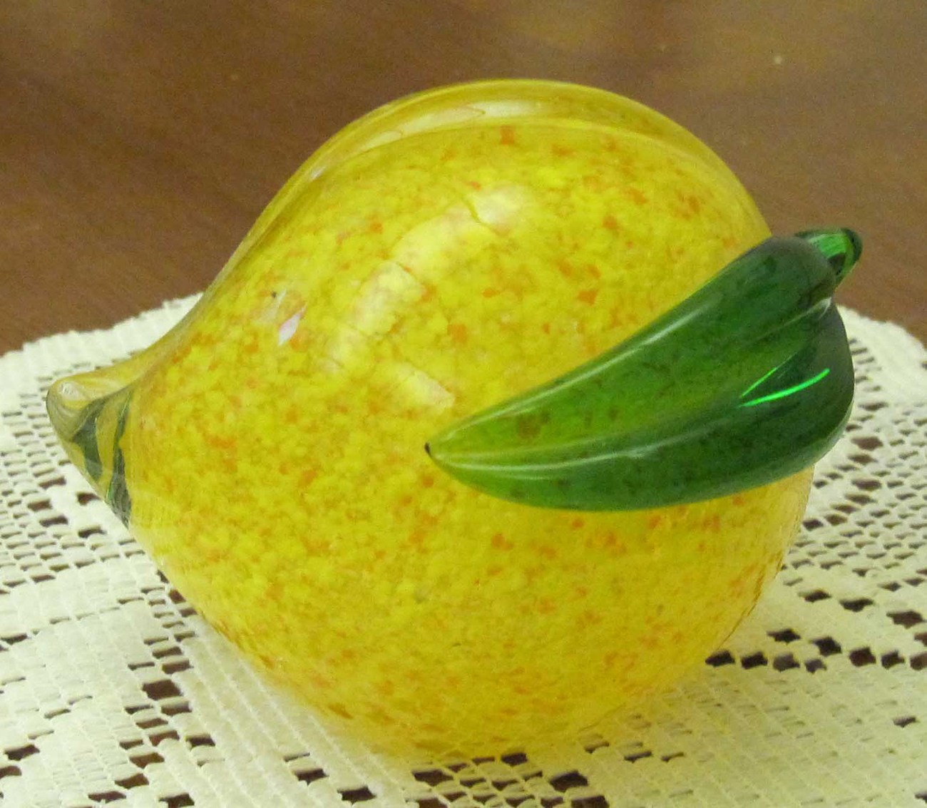 Glass Pear Blown Heavy Paperweight Decorative Collectible Paperweights