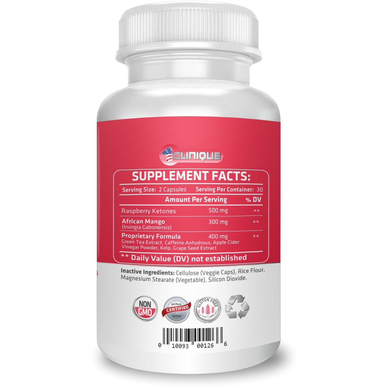 1Clinique’s Raspberry Ketone Ultra 60 Capsules Made In USA Weight