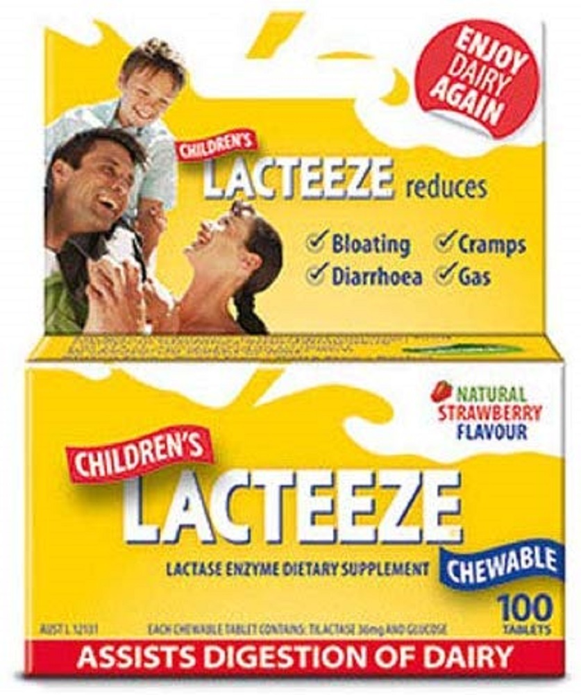Lacteeze Childrens chewable tablets Strawberry (100 Tablets))