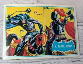 1966 Topps Batman Card A Fatal Joust 34B Blue Bat HIGH GRADE - $34.60