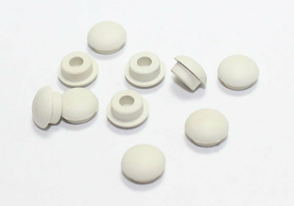White Rubber Button Piano Bumper 7/16" Set of 10 Repair