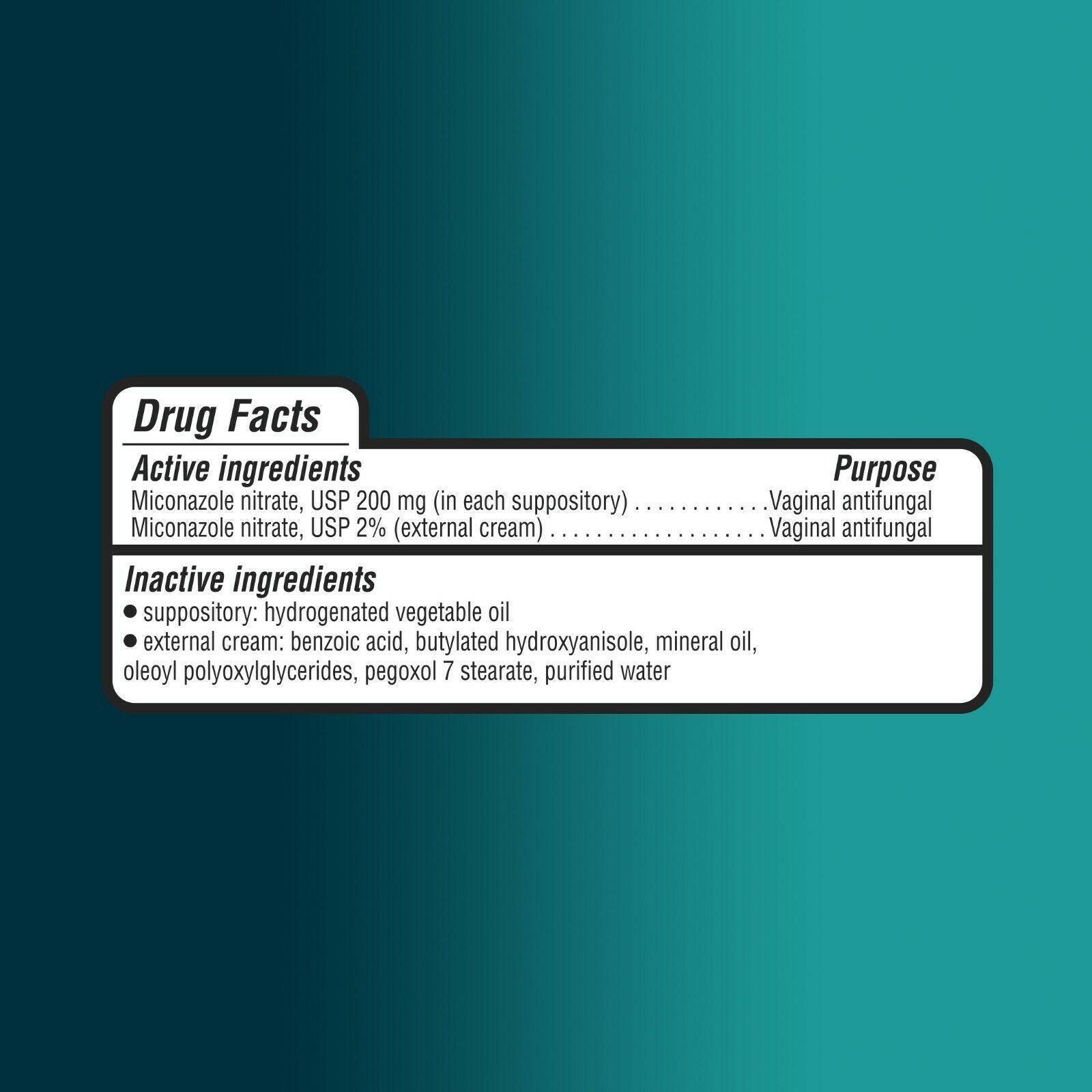 Equate, Miconazole Vaginal Antifungal 3Day Treatment, 200 mg external