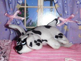 Miniature Pound Puppy Spotted Dalmation Stuffed Puppy 3" Long Very Tiny Adorable - $14.84