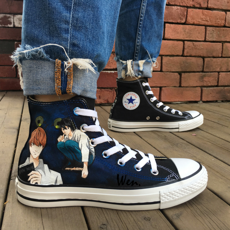 Hand Painted Anime Death Note Converse Men Women High Top Sneakers Canvas Shoes