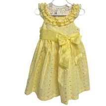 Bonnie Jeans girls casual dress embroidery sleeveless yellow size 4 - $16.82