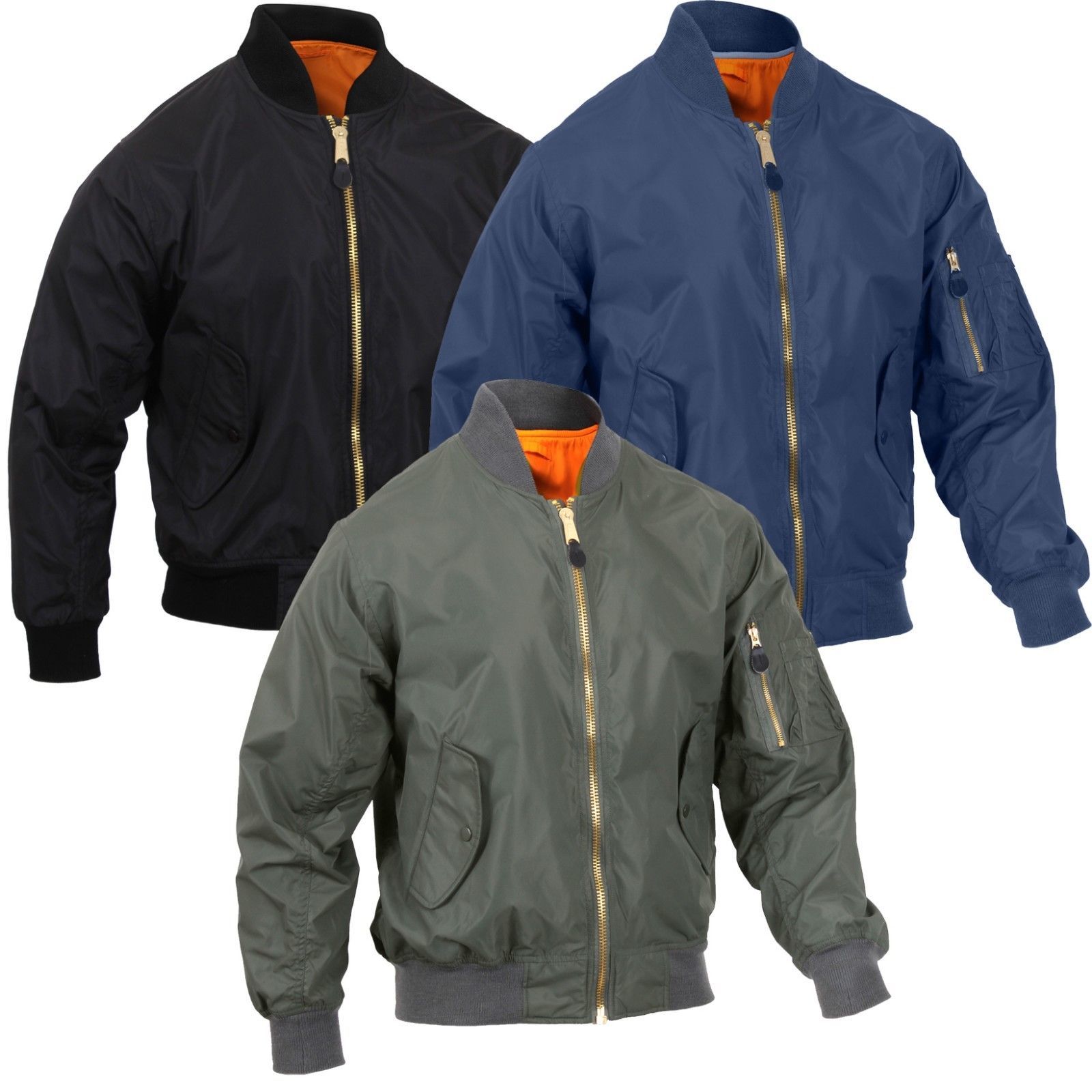 Lightweight MA1 Flight Jacket, Enhanced Nylon Military Bomber Air Force ...