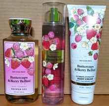 Bath and Body Works BUTTERCUP BERRY BELLINI Fragrance Mist Body Cream Sh... - $39.00